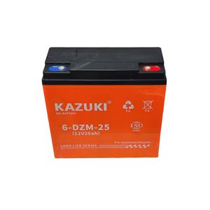 باتری موتورسیکلت برقی 12 ولت 25 آمپر کازوکی مدل 6dzm25