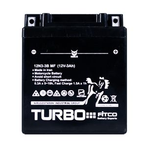باتری موتورسیکلت توربو مدل 12v 3a