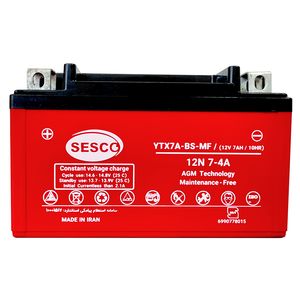 باتری موتورسیکلت سسکو مدل ytx7a bs mf_ (12v 7ah _ 10hr)