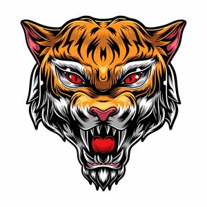 برچسب بدنه موتورسیکلت مدل ببر چشم قرمز کد 47