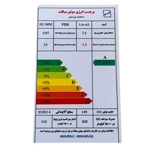برچسب مصرف انرژی موتور سیکلت وارون مدل m 72