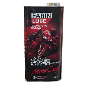 روغن موتور سیکلت نیمه سنتتیک فارینلوب مدل sn 10w 30 حجم 1.3 لیتر