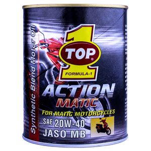 روغن موتور موتور سیکلت تاپ وان مدل action matic jaso mb 20w 40 حجم 1 لیتر