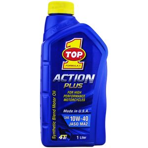 روغن موتور موتور سیکلت تاپ وان مدل action plus حجم 1 لیتر