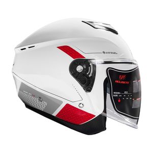 کلاه کاسکت بدون فک فلش مدل 852 glossy red white