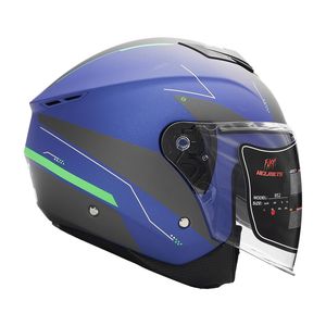 کلاه کاسکت بدون فک فلش مدل 852 matt blue neon green