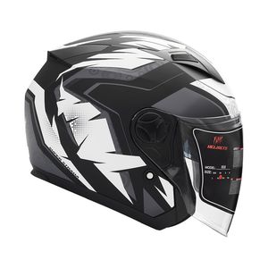 کلاه کاسکت بدون فک فلش مدل 868 matt black white