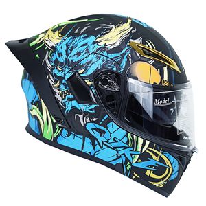 کلاه کاسکت فک متحرک کایک مدل 772 طرح blue thunder god