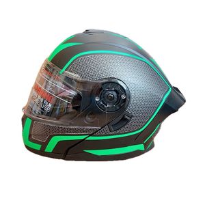 کلاه کاسکت مدل فک متحرک 918 green