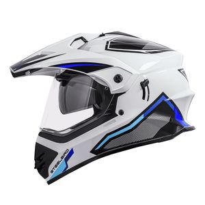 کلاه کاسکت چانه‌دار استیل برد مدل racer wblue