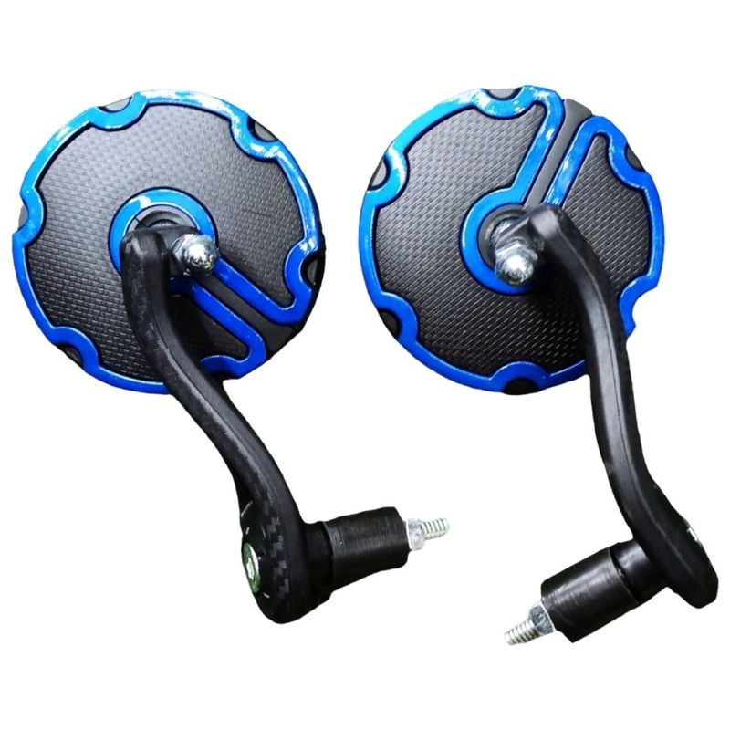 آینه سر فرمان موتور سیکلت طرح کربن blue مجموعه 2 عددی