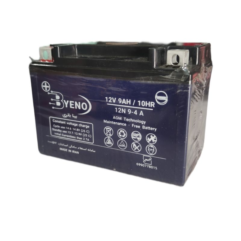 باتری موتورسیکلت 9 آمپر بینو مدل 12v9ah