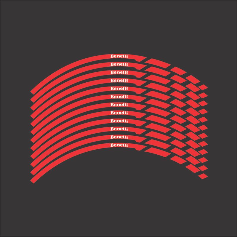 برچسب رینگ موتورسیکلت لیزارد مدل رفلکتیو طرح benelli کد lzd 1058 بسته 12 عددی