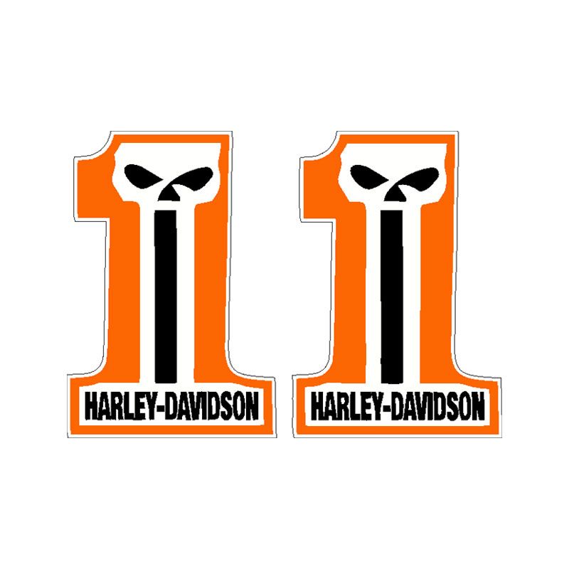 برچسب کلاه کاسکت رایسان طرح 1 harley davidson کد he007 بسته دو عددی