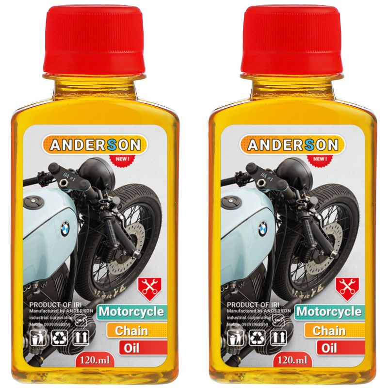 روغن زنجیر موتور سیکلت اندرسون مدل a69 حجم 120 میلی لیتر بسته 2 عددی