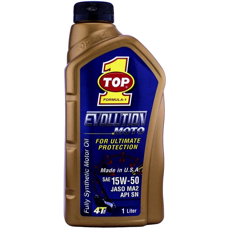 روغن موتور موتور سیکلت تاپ وان مدل evolution jaso ma2 15w 50 حجم 1 لیتر
