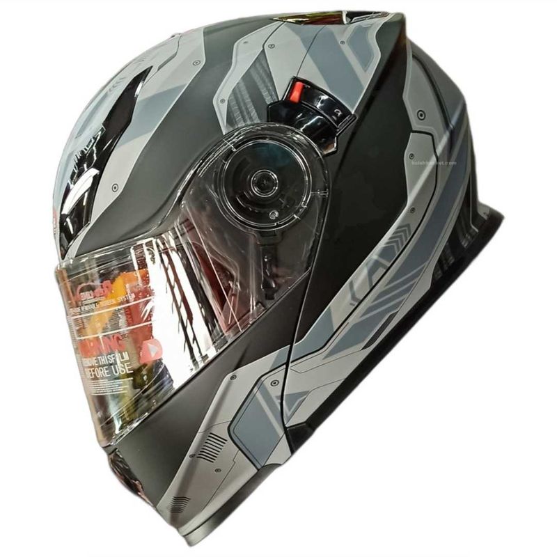 کلاه کاسکت ردلاین مدل 939 matt black_ grey robot