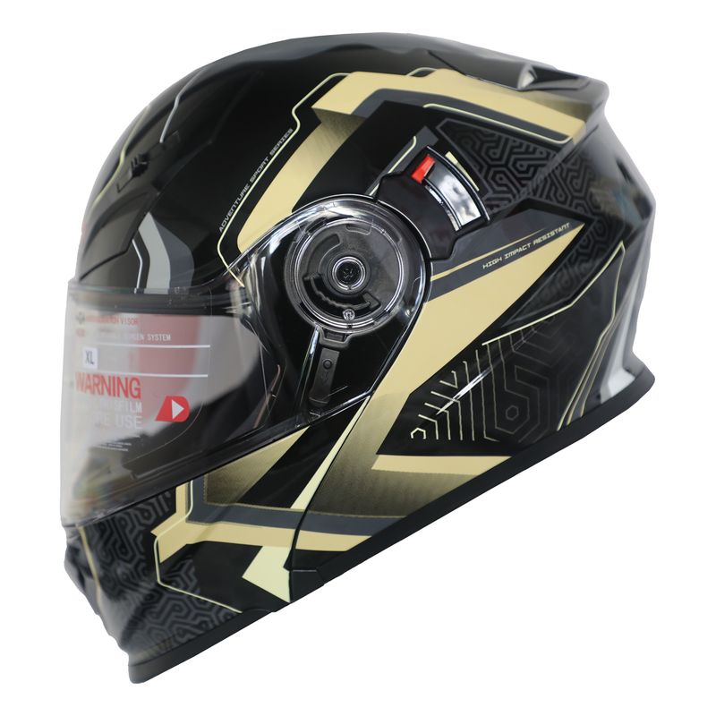 کلاه کاسکت ردلاین مدل 939_bright black_gold lose