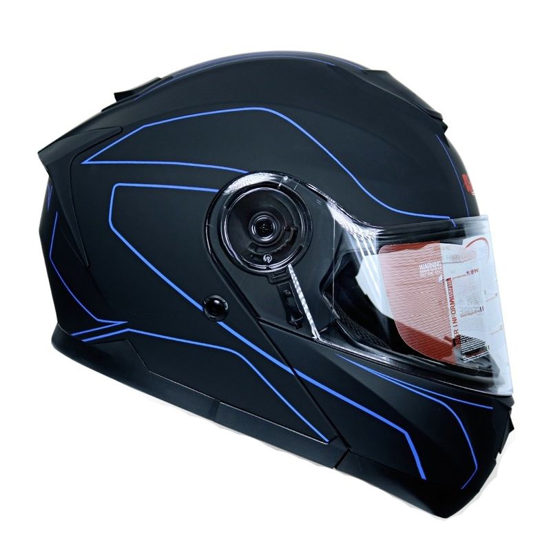 کلاه کاسکت ردلاین مدل redline_937_matt_black_blueline