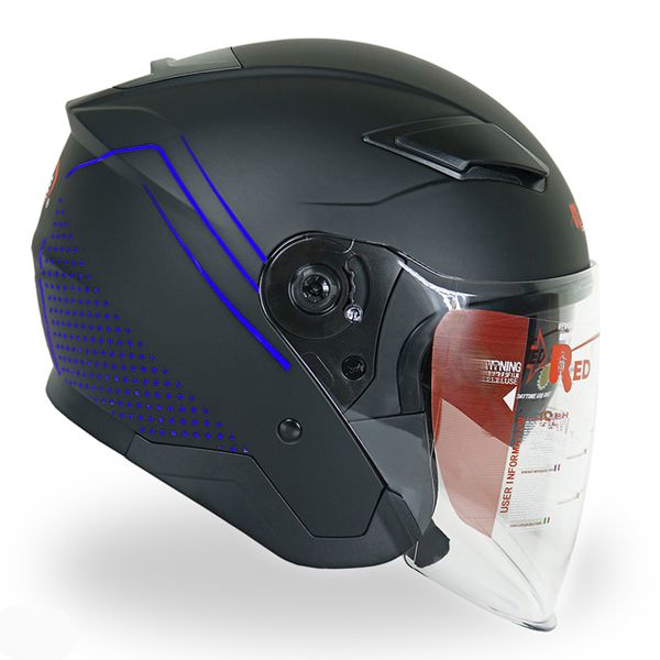 کلاه کاسکت ردلاین مدل بدون فک عینکدار کد 956 matt blu