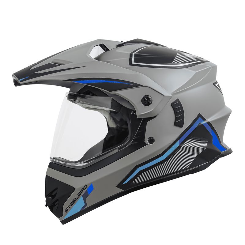 کلاه کاسکت چانه‌دار استیل برد مدل racer tblue